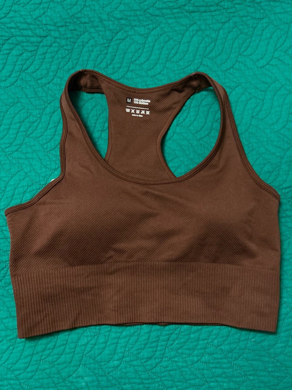 Seamless Racerback Sports Bra - Brown